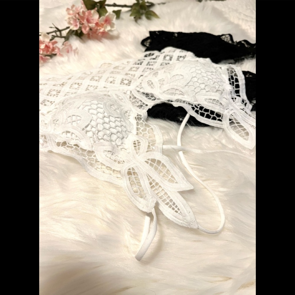 NEW !!! White and Black Lace Bralette Set - Picture 3 of 11